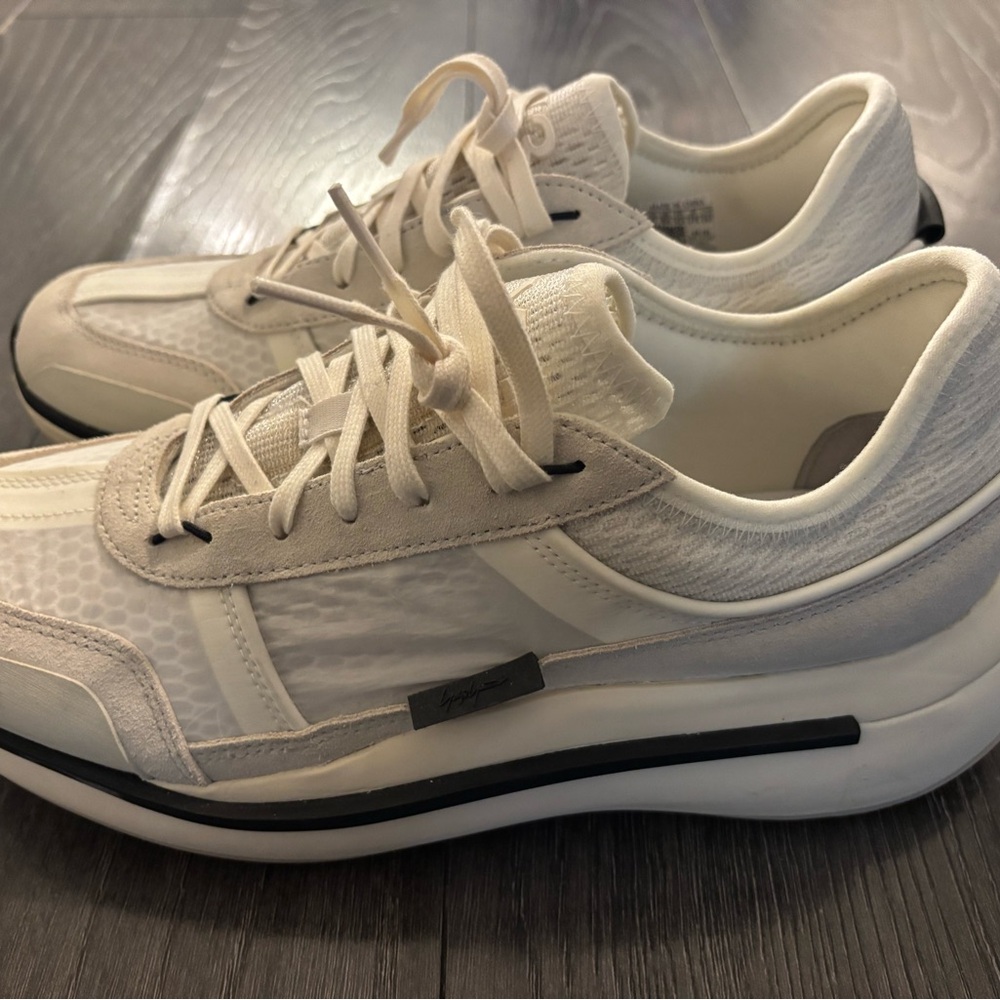 Y-3 Cream and White Sneakers